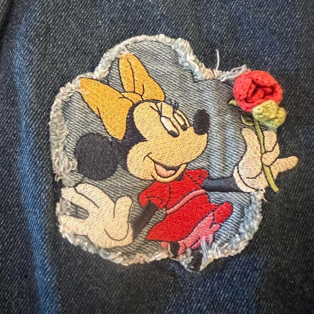 Disney Mickey Minnie Mouse Vintage Jean Denim Jumper Patchwork Size 6 - Picture 2 of 8